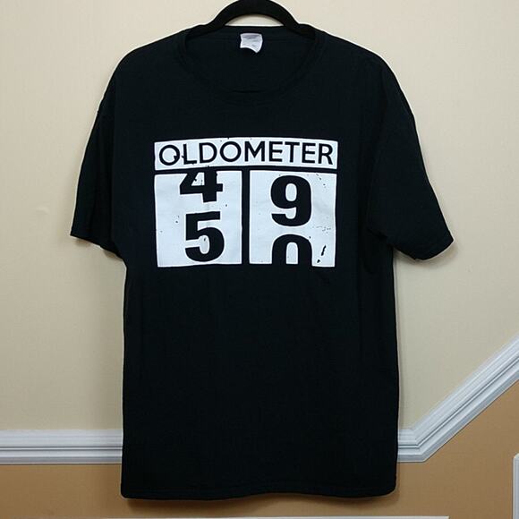 "Oldometer" Birthday Black T-shirt size Large - Picture 1 of 4